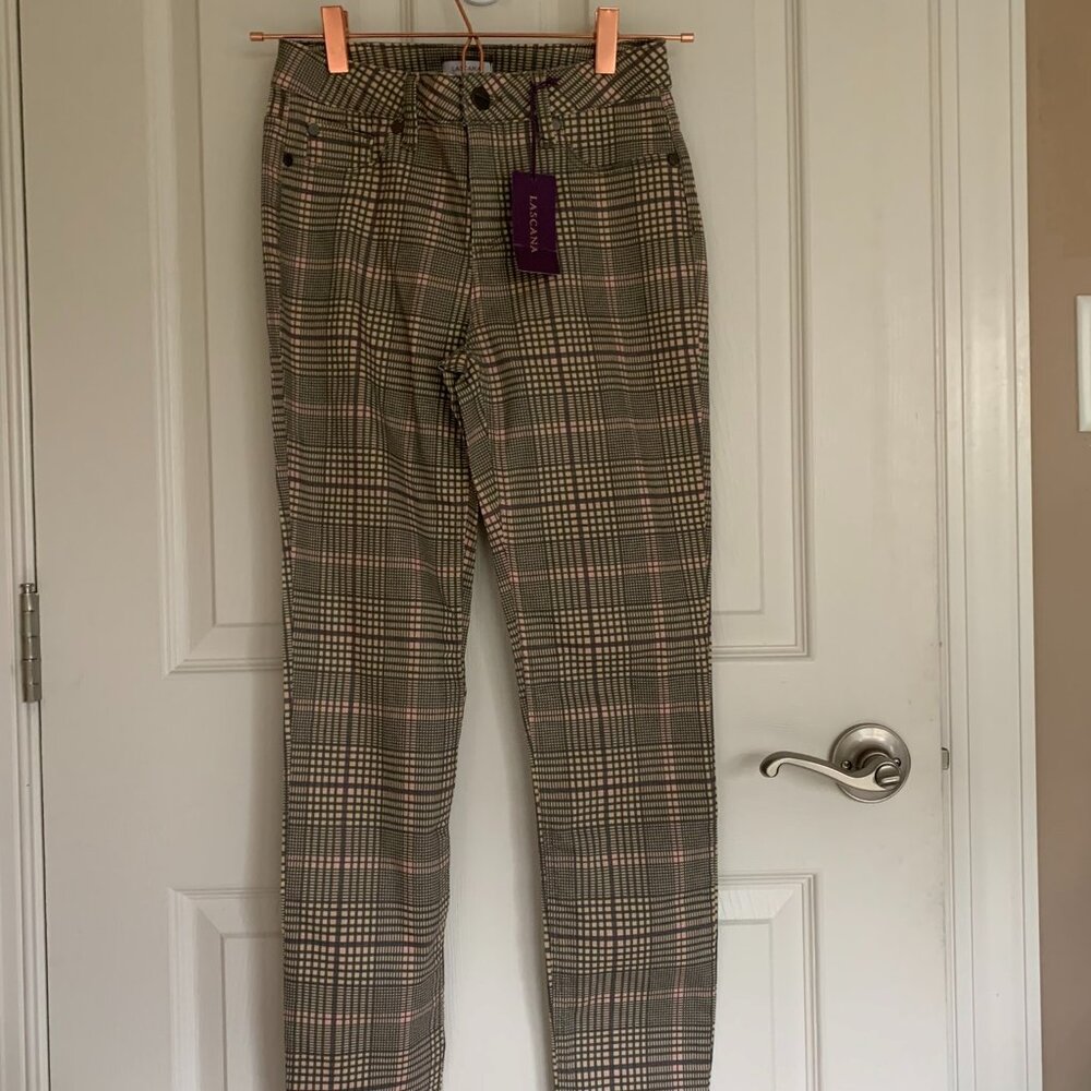 Venus Lascana Women's Plaid Print Pants, Slim Fit, size 2 NWT